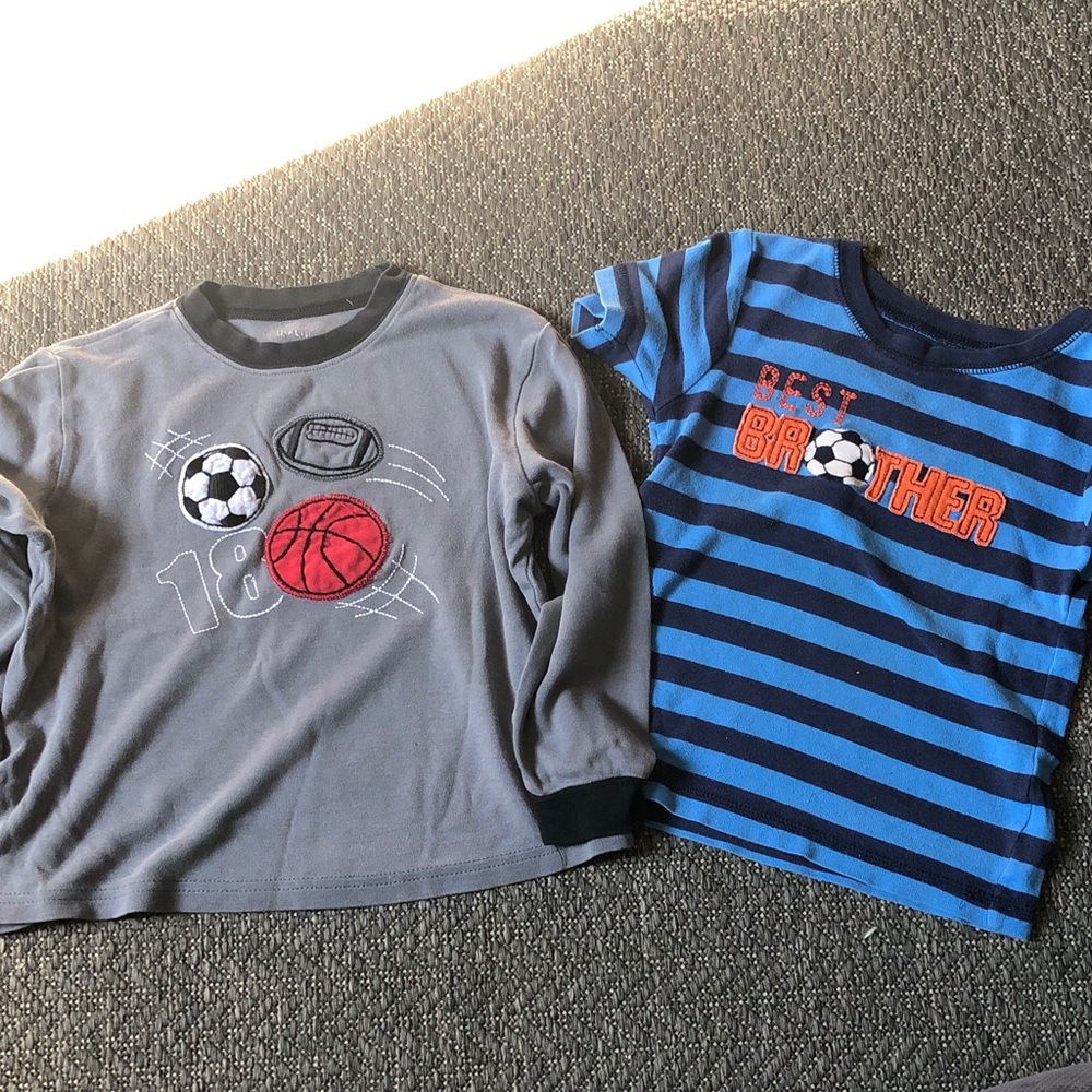 Set of 2 tops Sports Sweatshirt & Blue Striped 'Best Brother' Tee